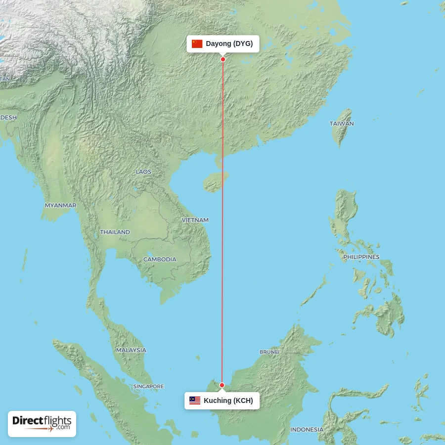 KCH - DYG route map