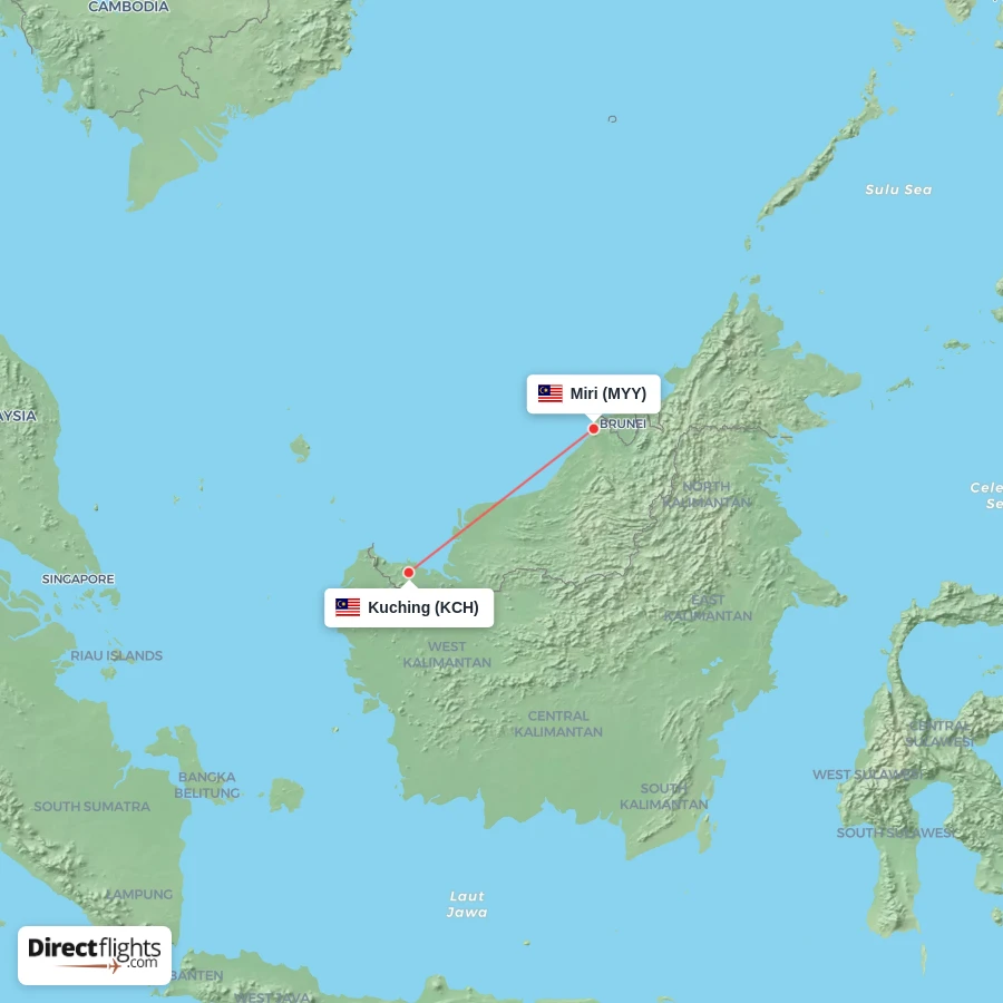 KCH - MYY route map