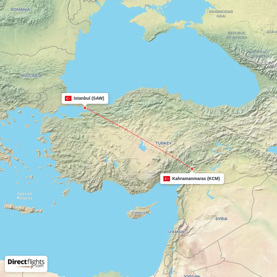 KCM - SAW route map