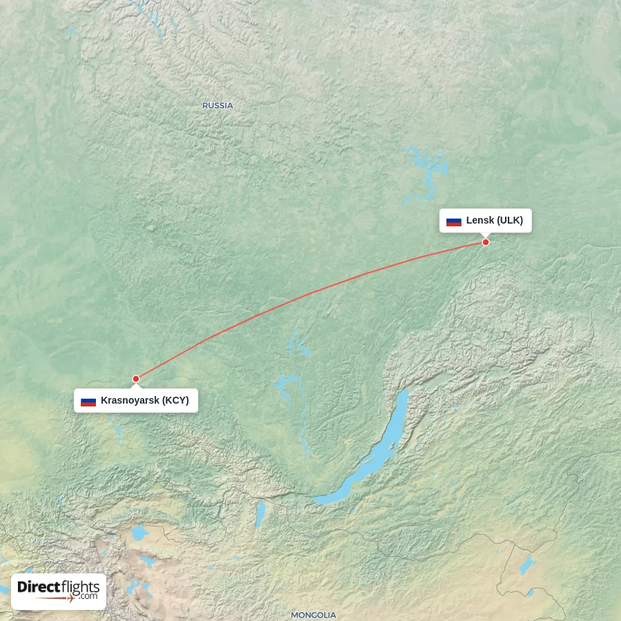 KCY - ULK route map