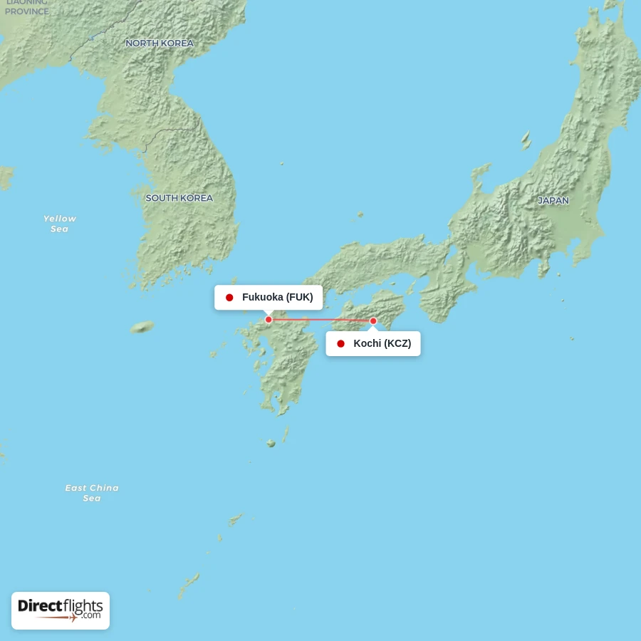 KCZ - FUK route map