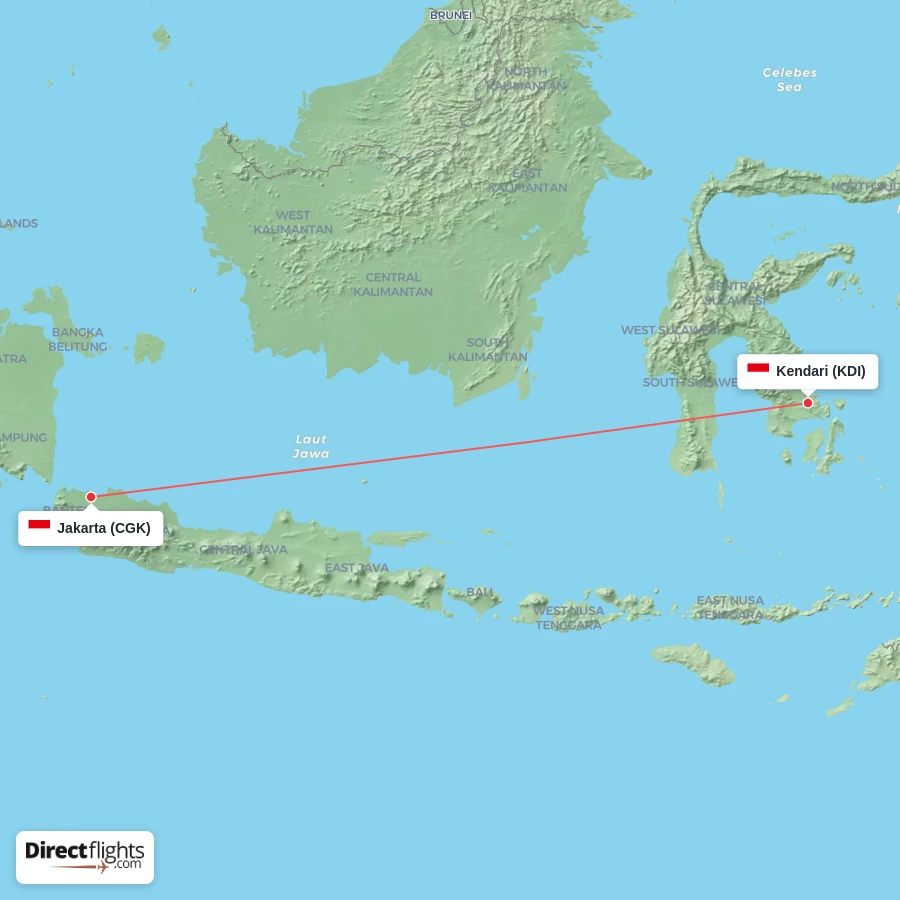 KDI - CGK route map