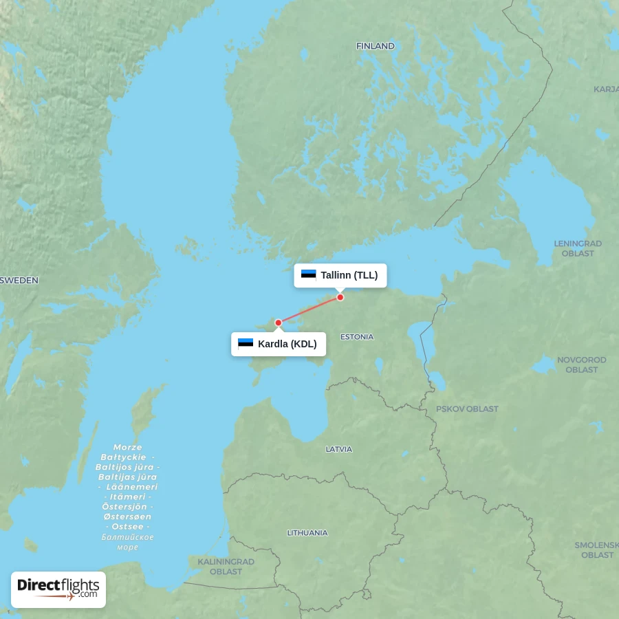 KDL - TLL route map