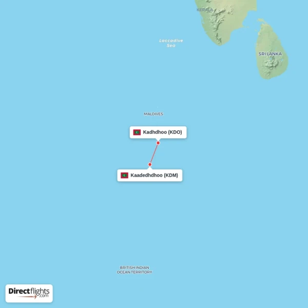 Kaadedhdhoo - Kadhdhoo direct flight map