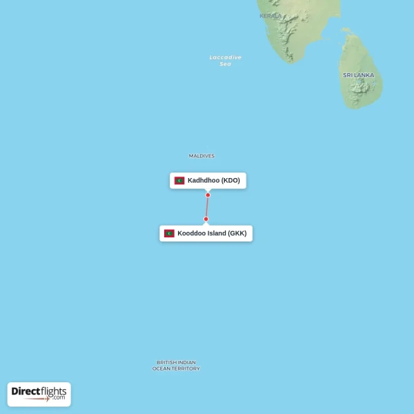 Kadhdhoo - Kooddoo Island direct flight map