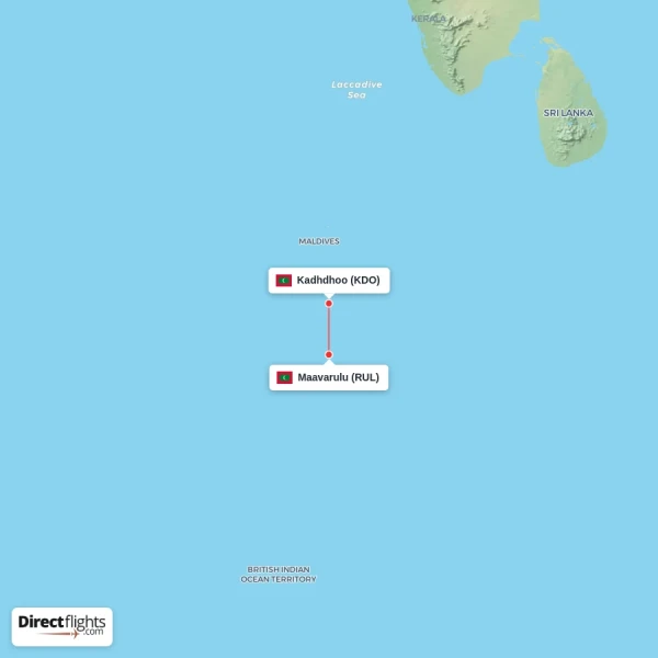 Kadhdhoo - Maavarulu direct flight map