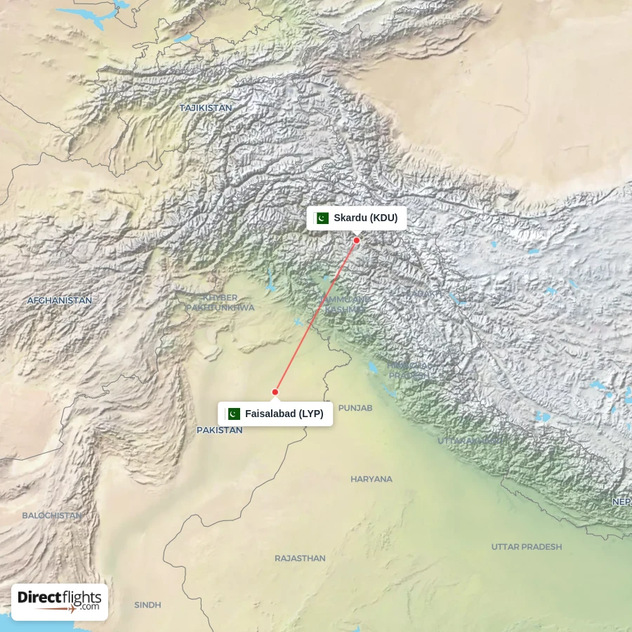 KDU - LYP route map