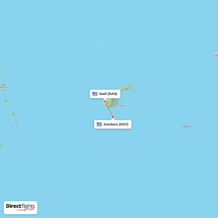 KDV - NAN route map