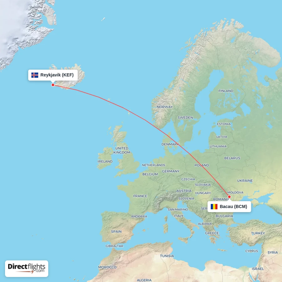 KEF - BCM route map