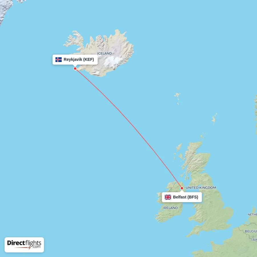 KEF - BFS route map