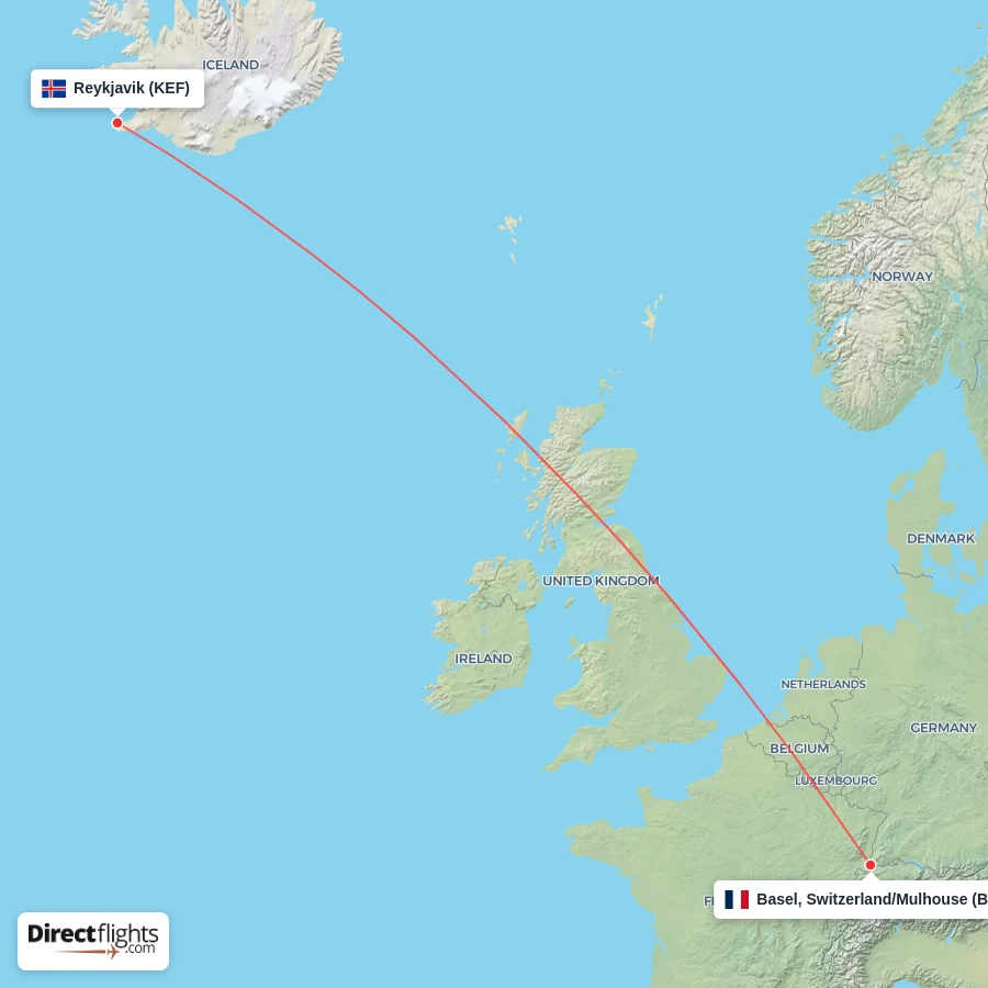 KEF - BSL route map