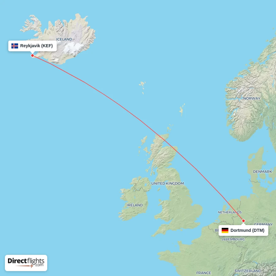 KEF - DTM route map