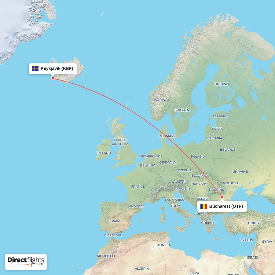 KEF - OTP route map