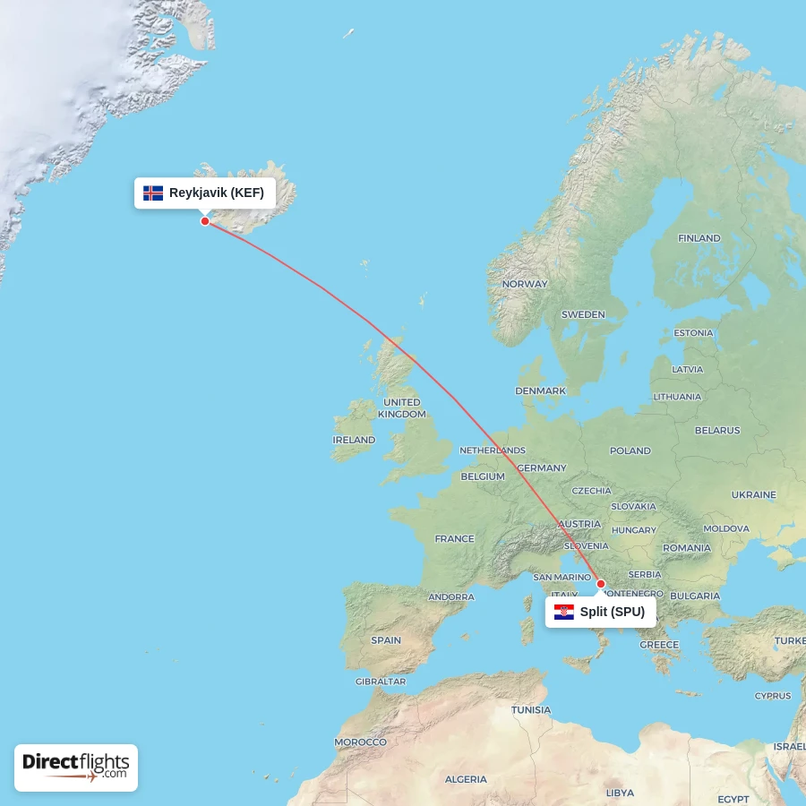KEF - SPU route map