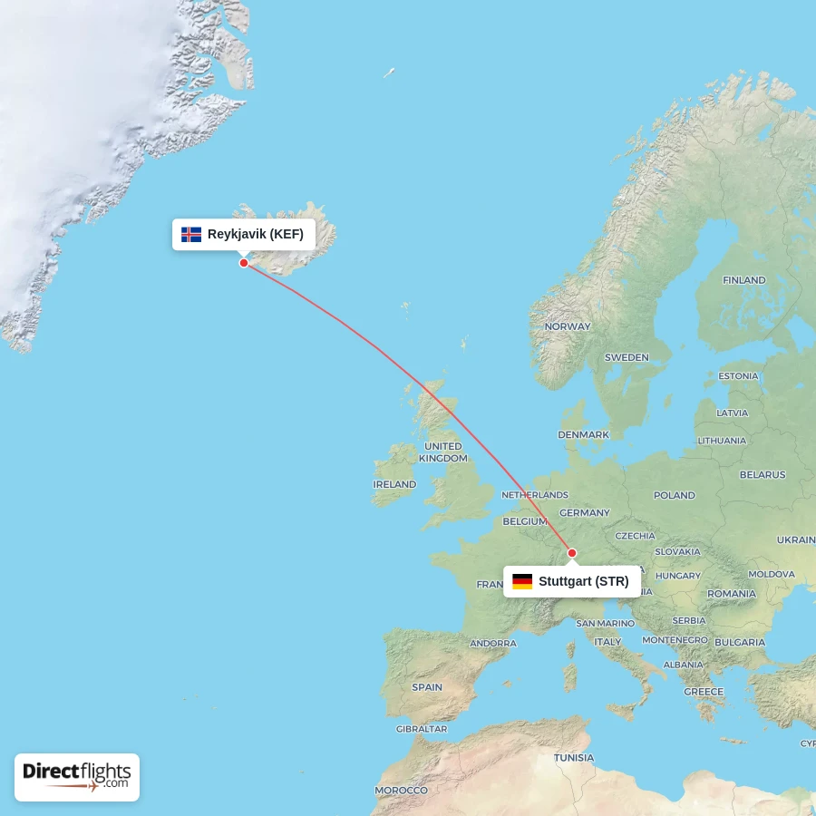 KEF - STR route map