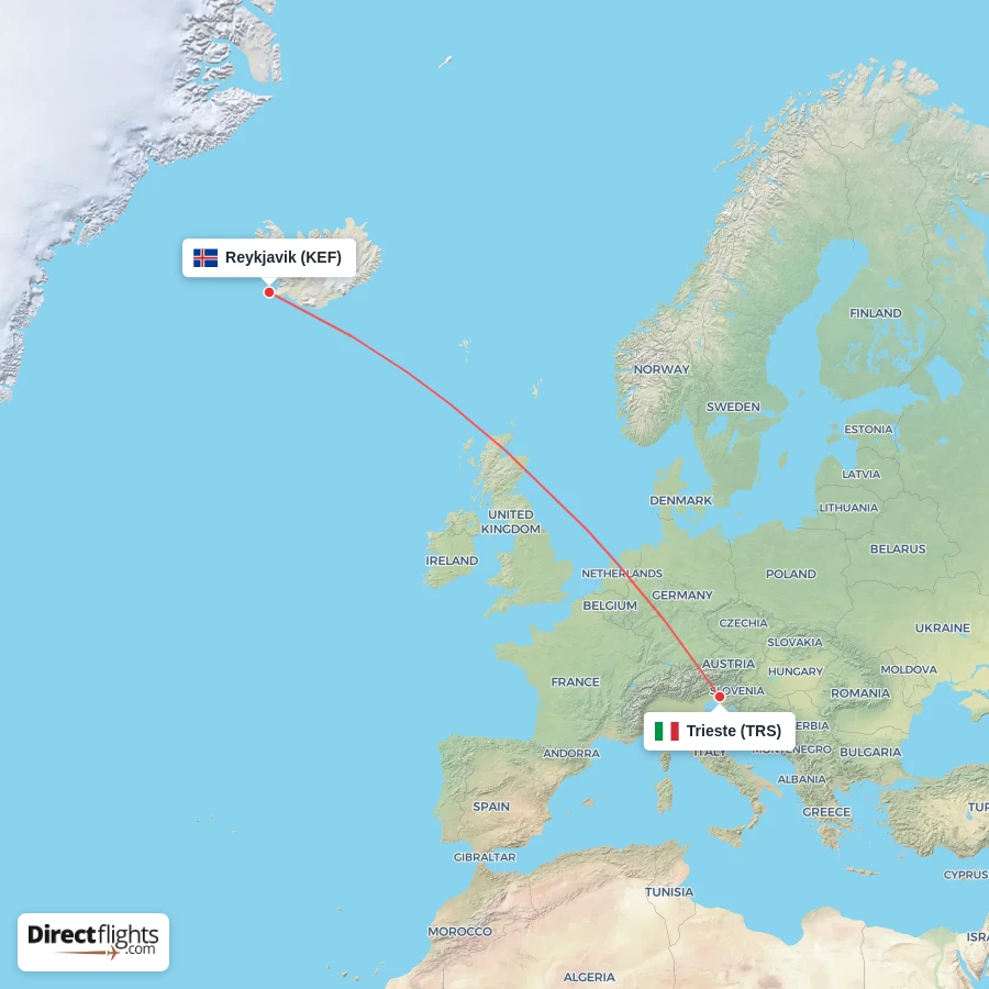 KEF - TRS route map