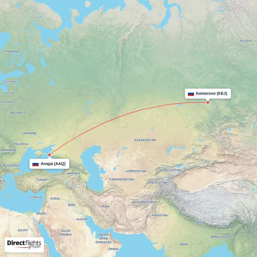 KEJ - AAQ route map