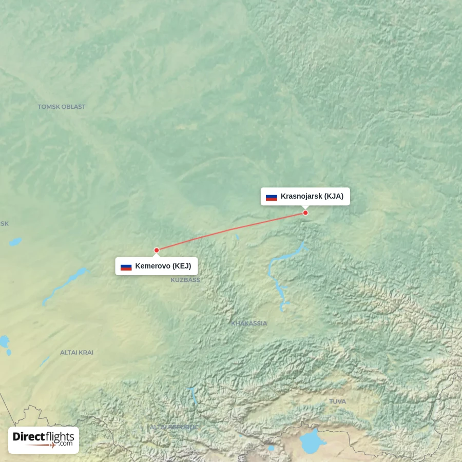 KEJ - KJA route map