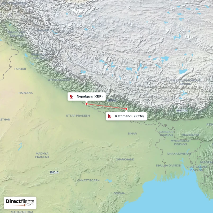 KEP - KTM route map