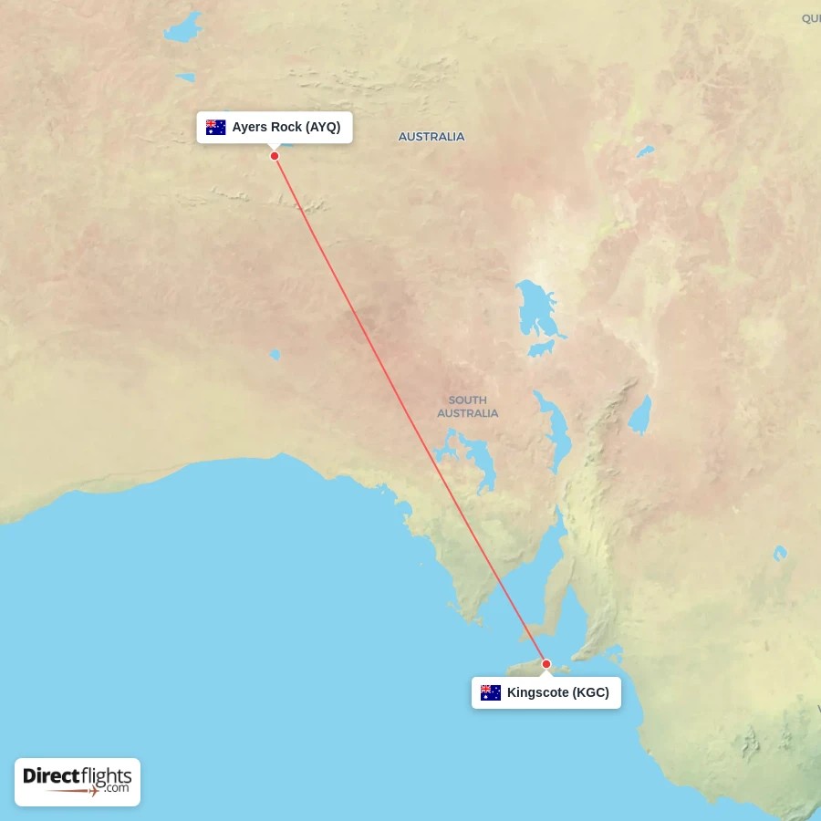 KGC - AYQ route map