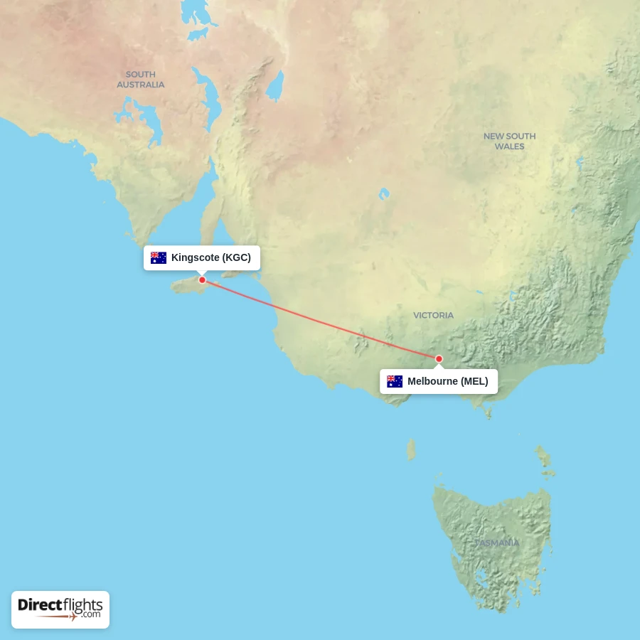 KGC - MEL route map
