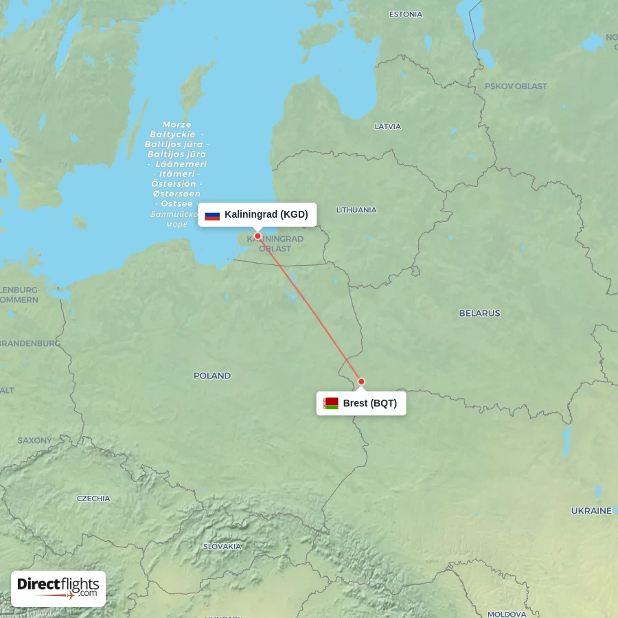 KGD - BQT route map