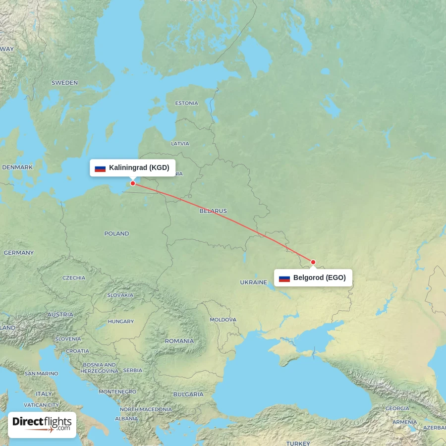 KGD - EGO route map