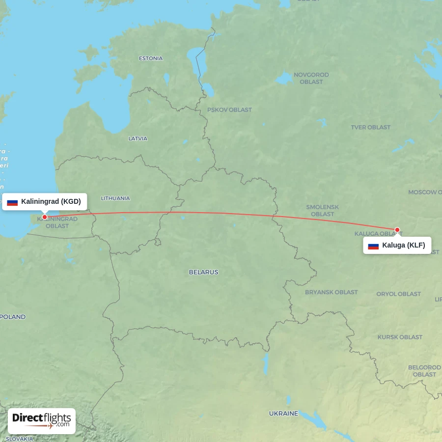 KGD - KLF route map