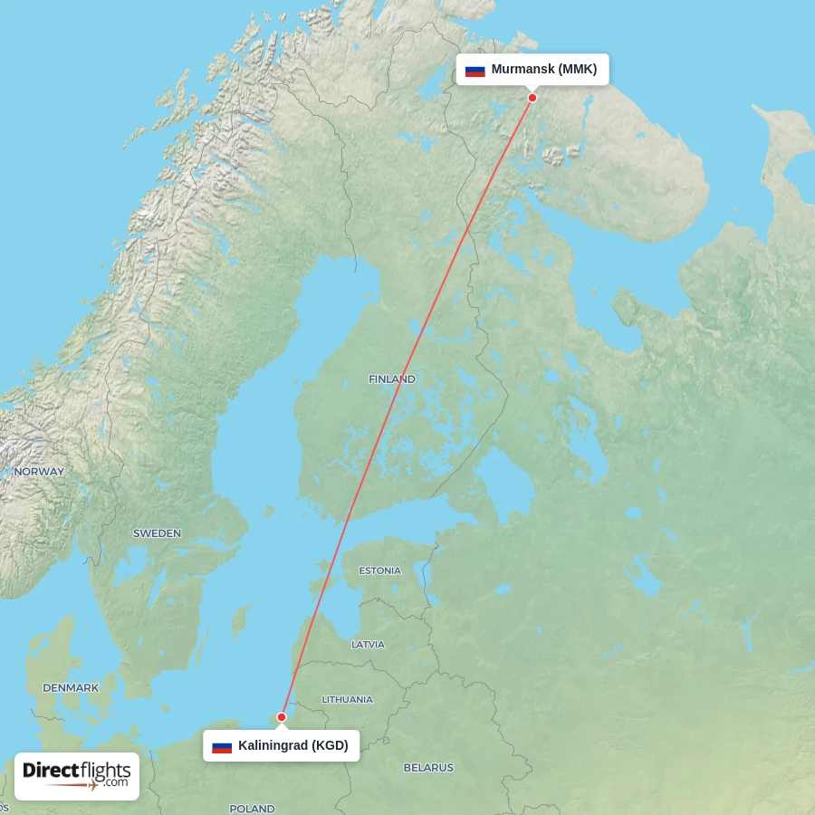 KGD - MMK route map