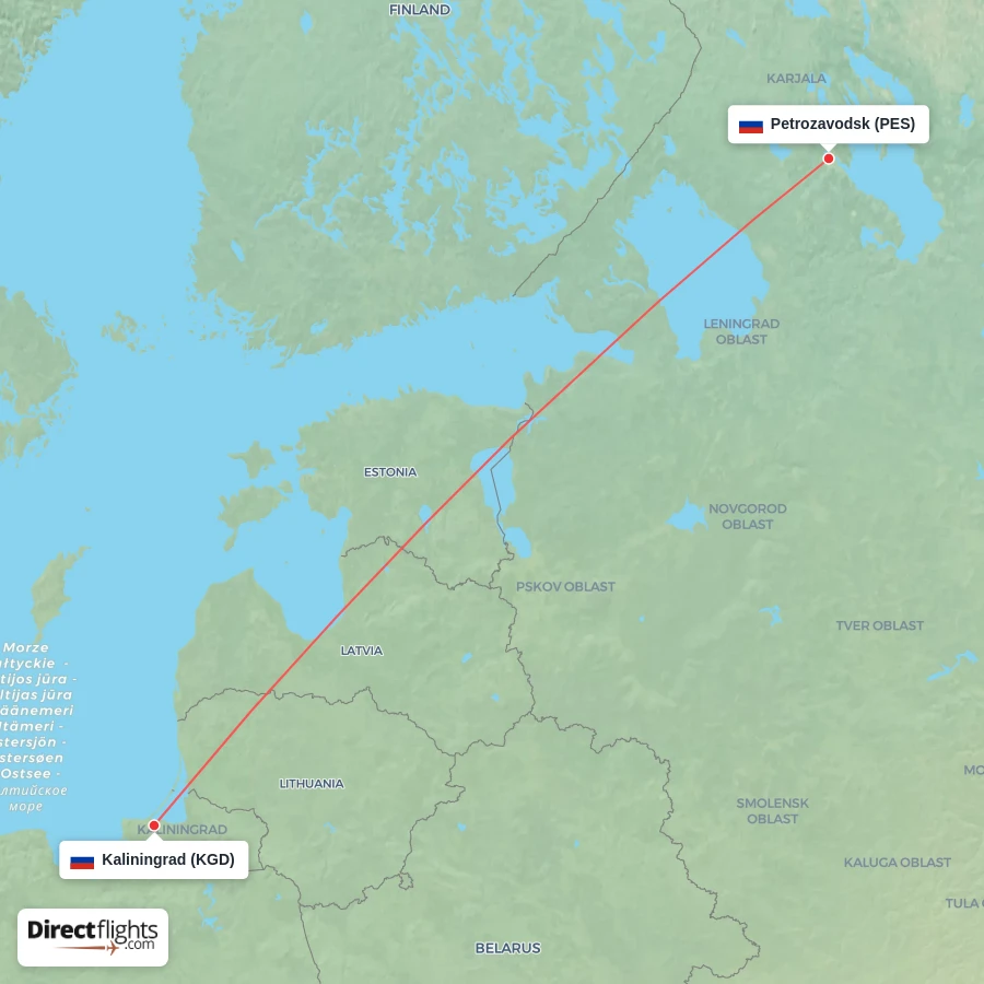 KGD - PES route map