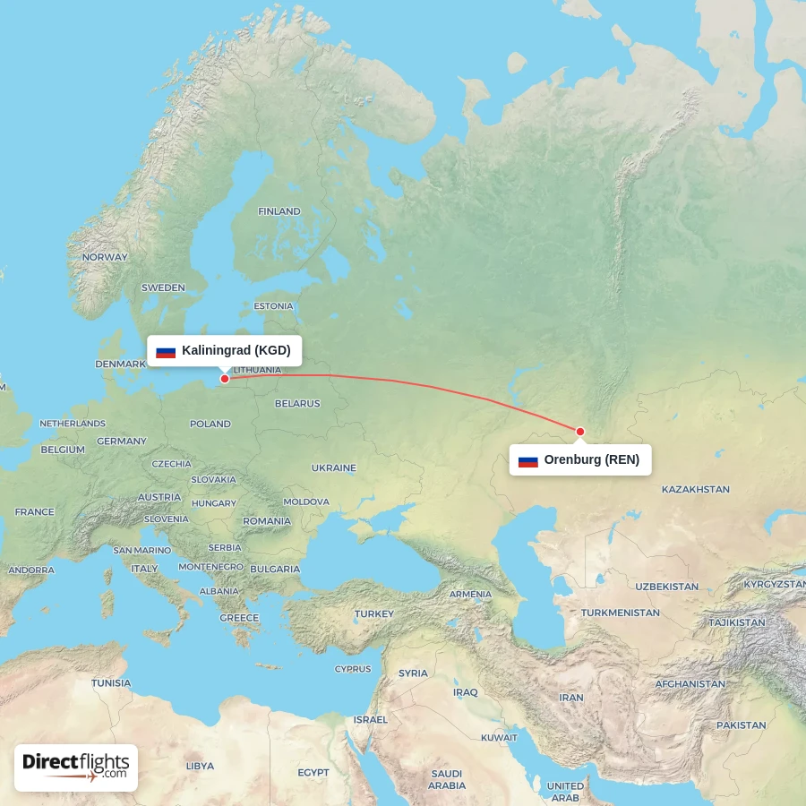 KGD - REN route map