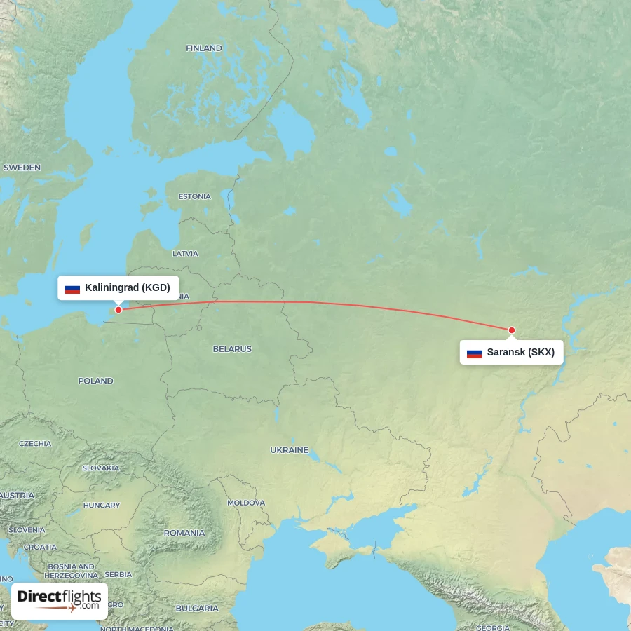 KGD - SKX route map