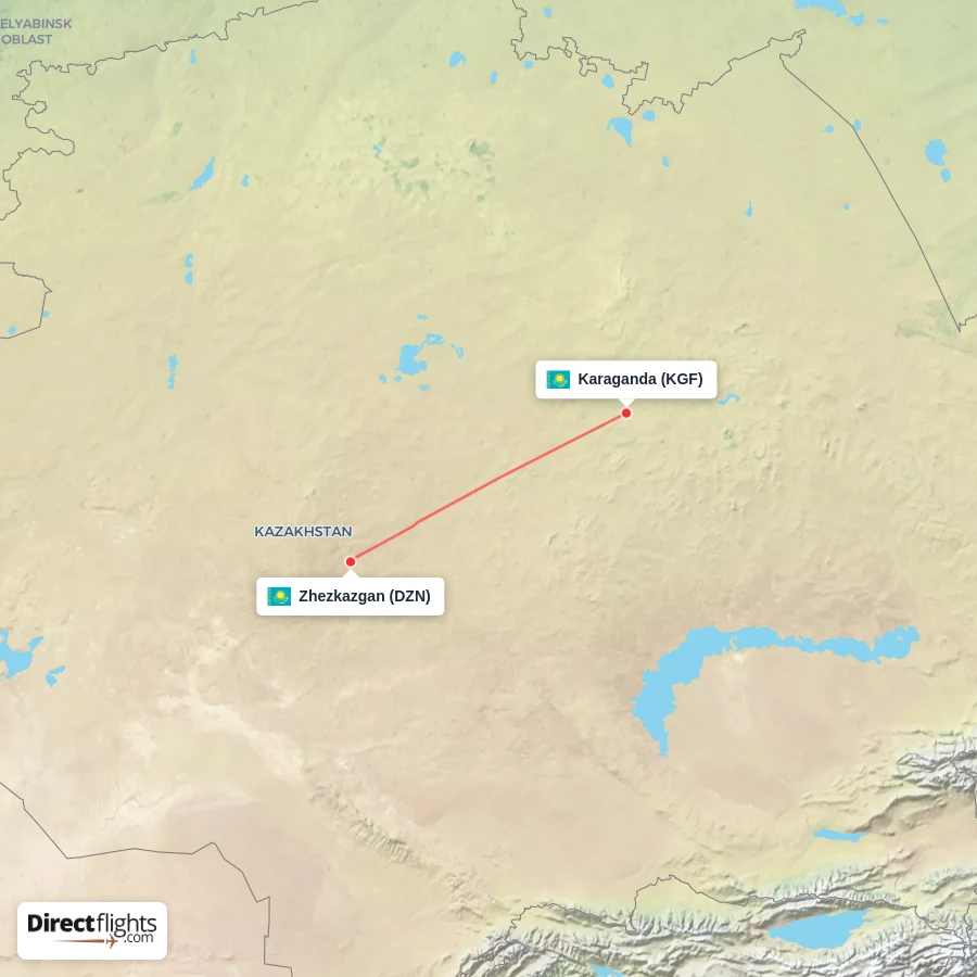 KGF - DZN route map