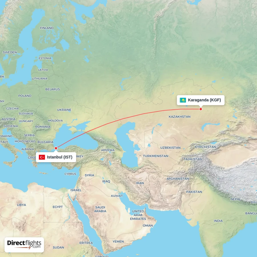 KGF - IST route map