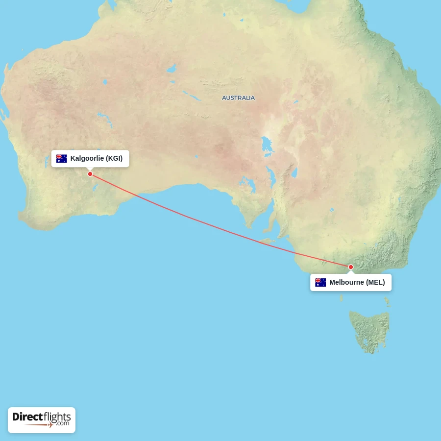KGI - MEL route map