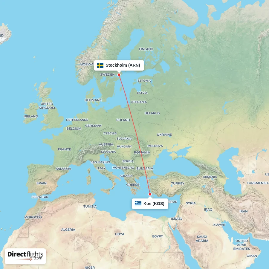 KGS - ARN route map