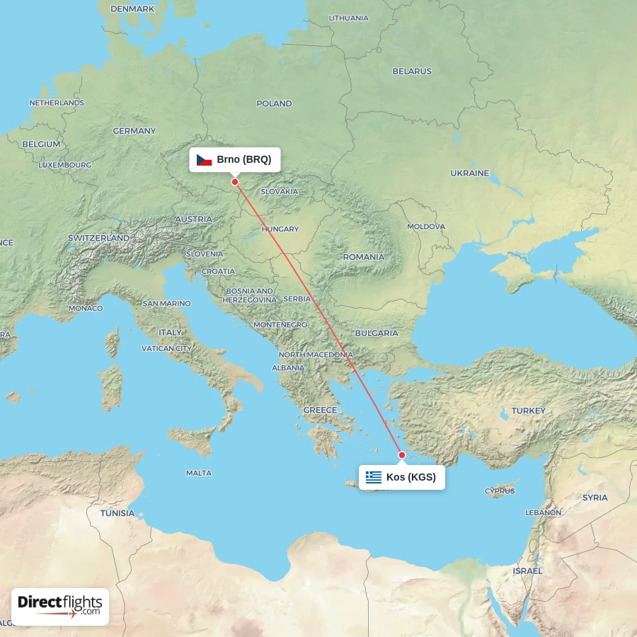 KGS - BRQ route map