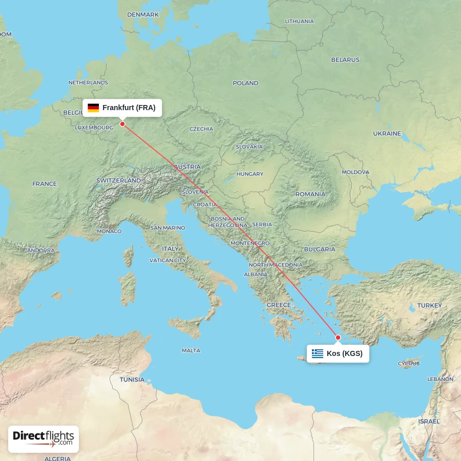 KGS - FRA route map