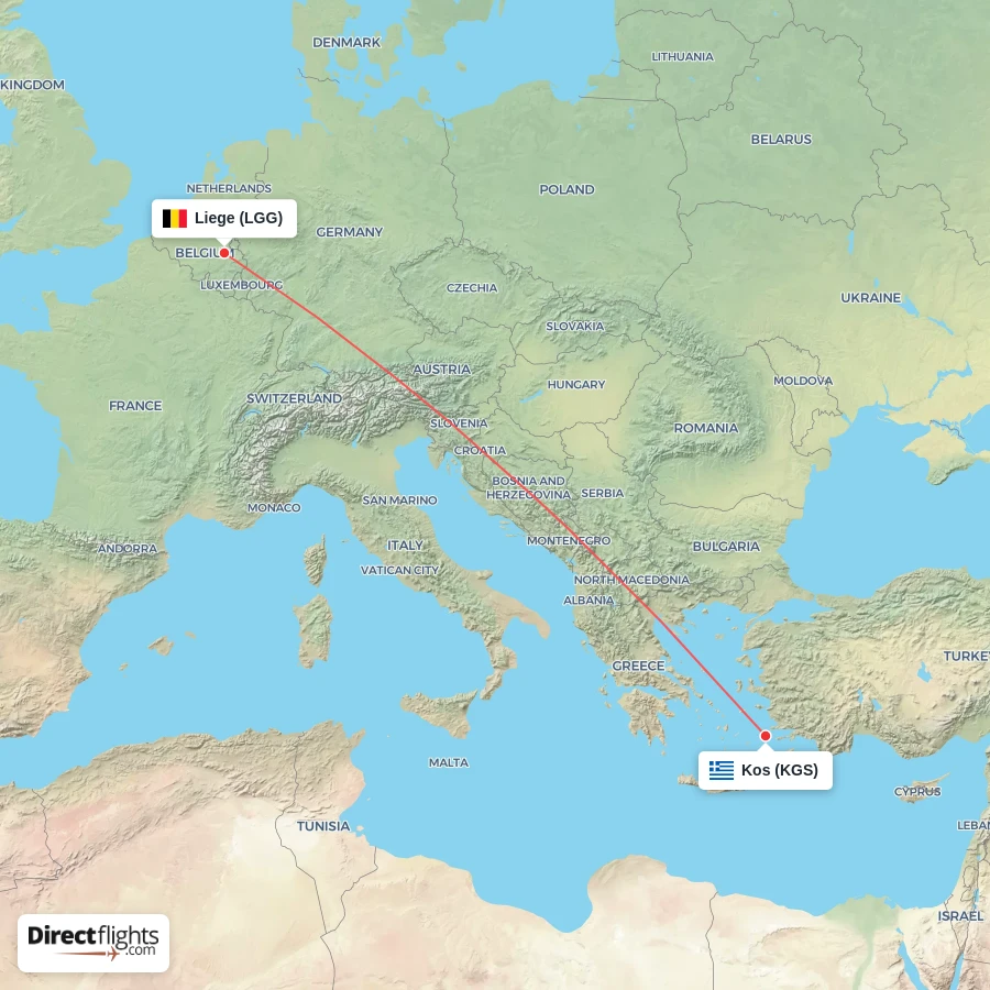 KGS - LGG route map