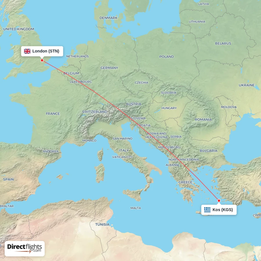 KGS - STN route map