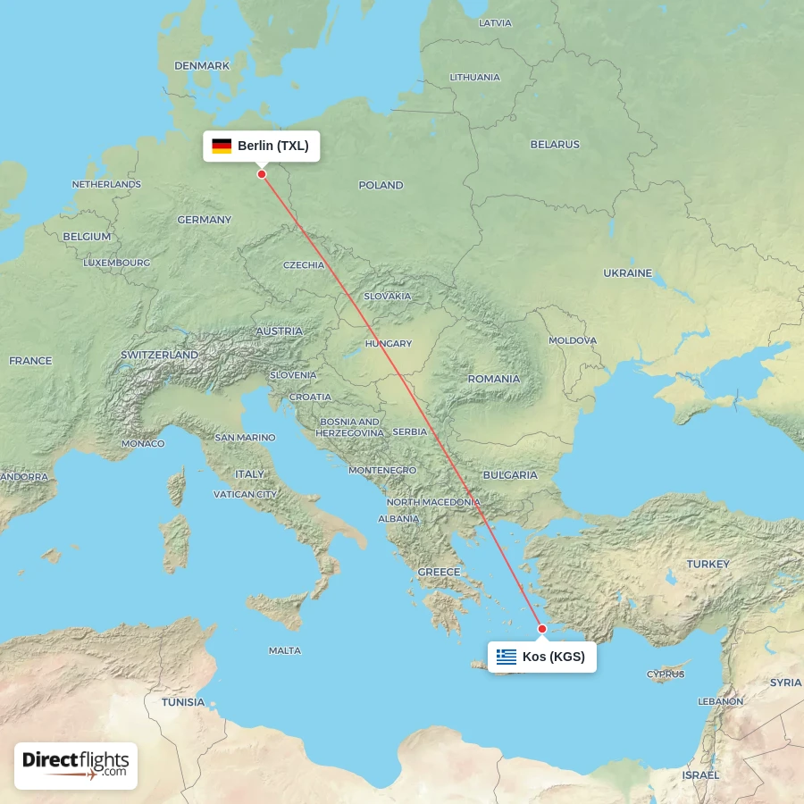 KGS - TXL route map