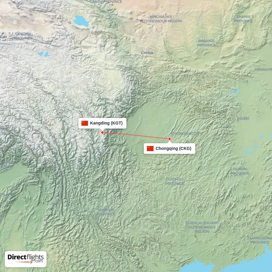 KGT - CKG route map