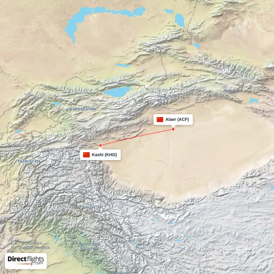 KHG - ACF route map