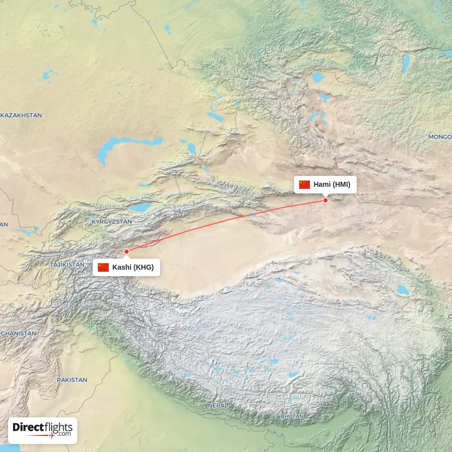 KHG - HMI route map