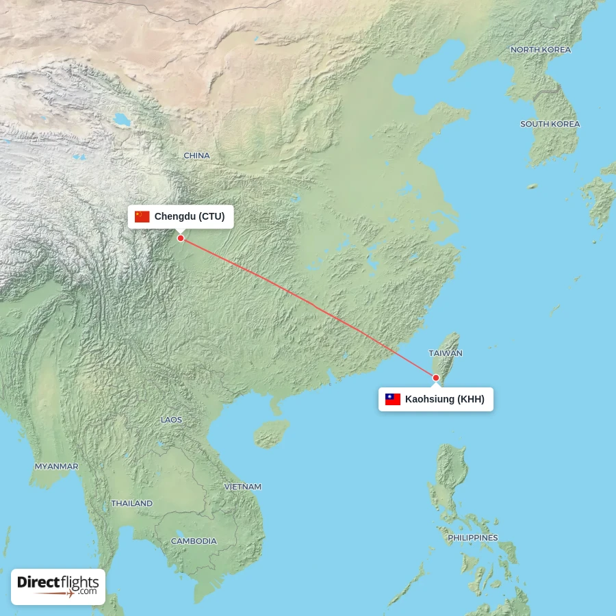 KHH - CTU route map