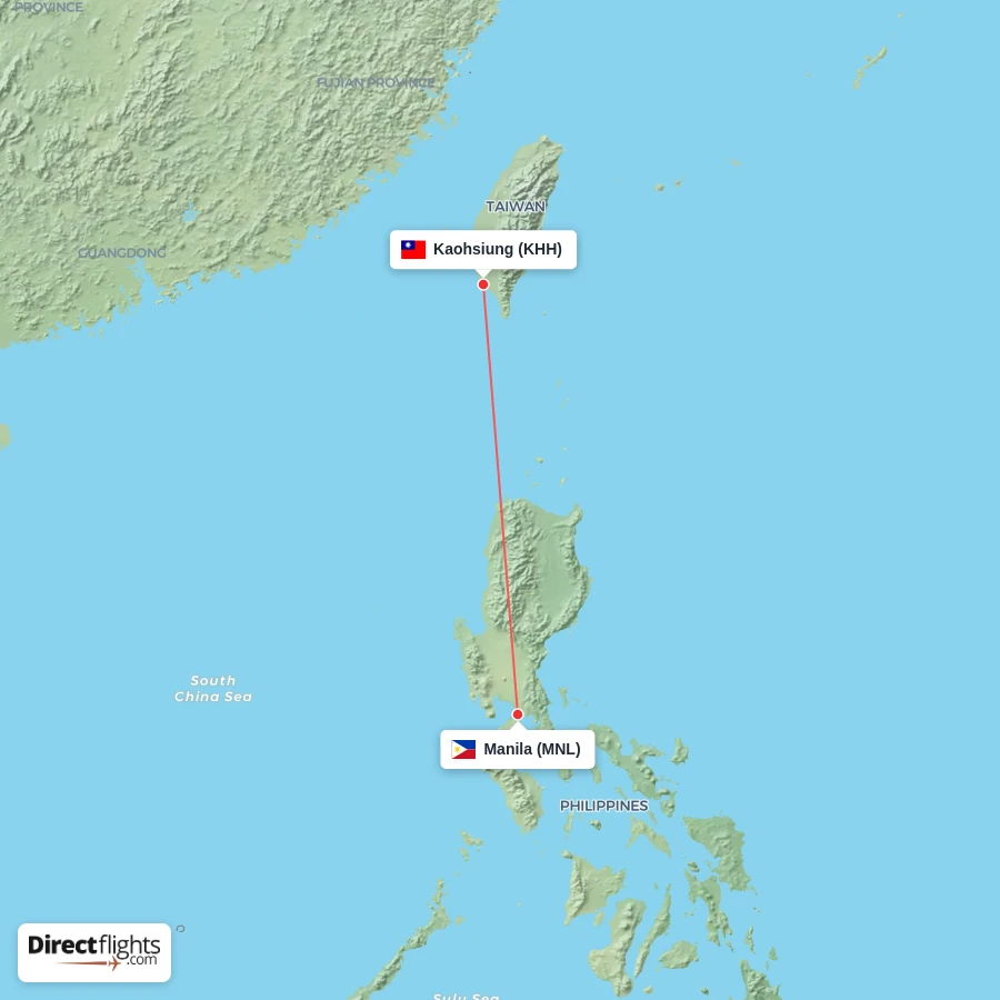 KHH - MNL route map