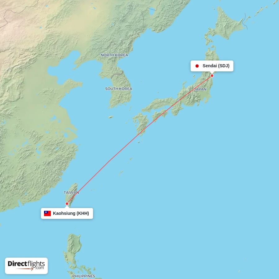 KHH - SDJ route map