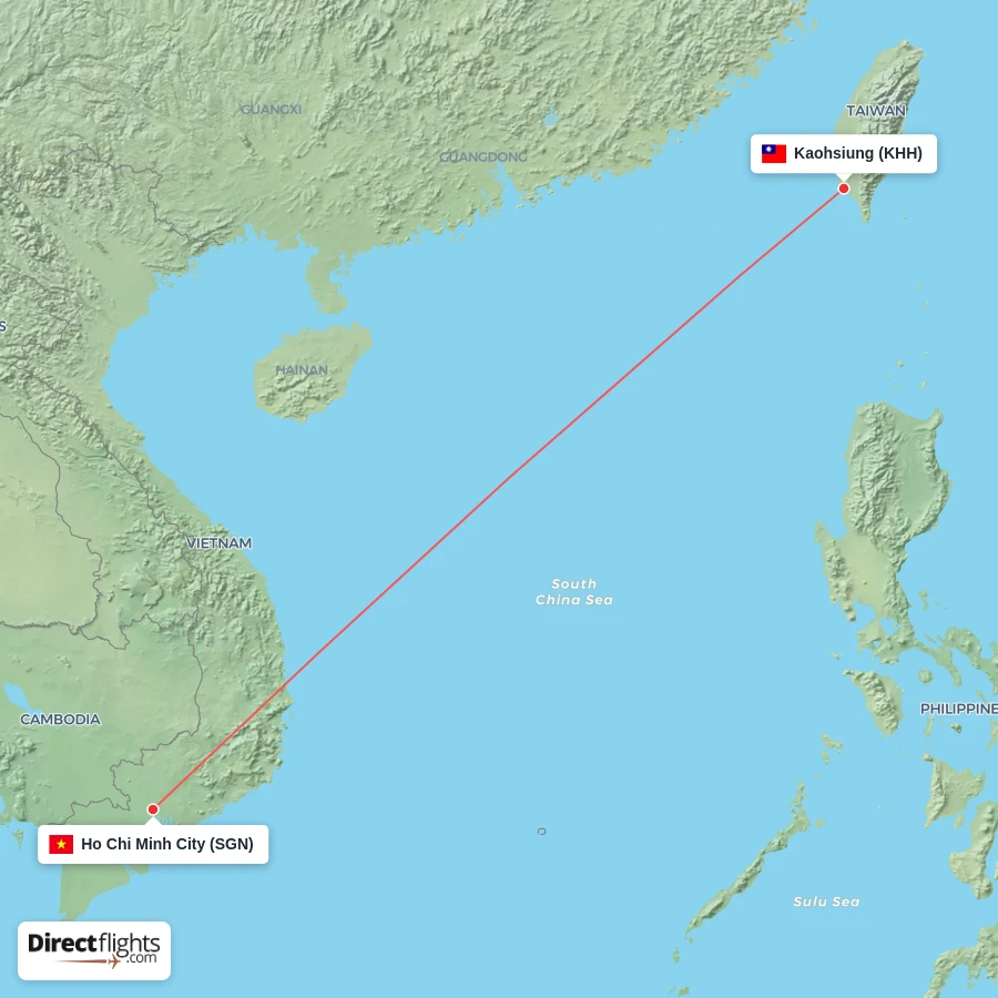 KHH - SGN route map