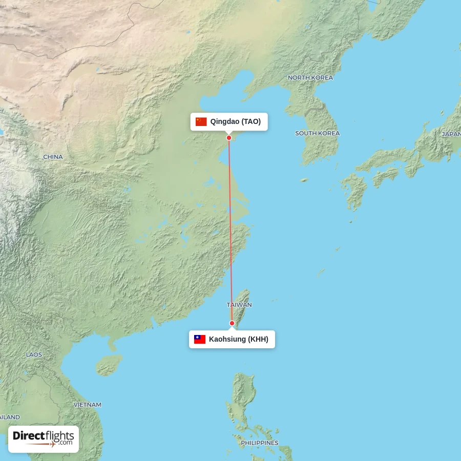KHH - TAO route map