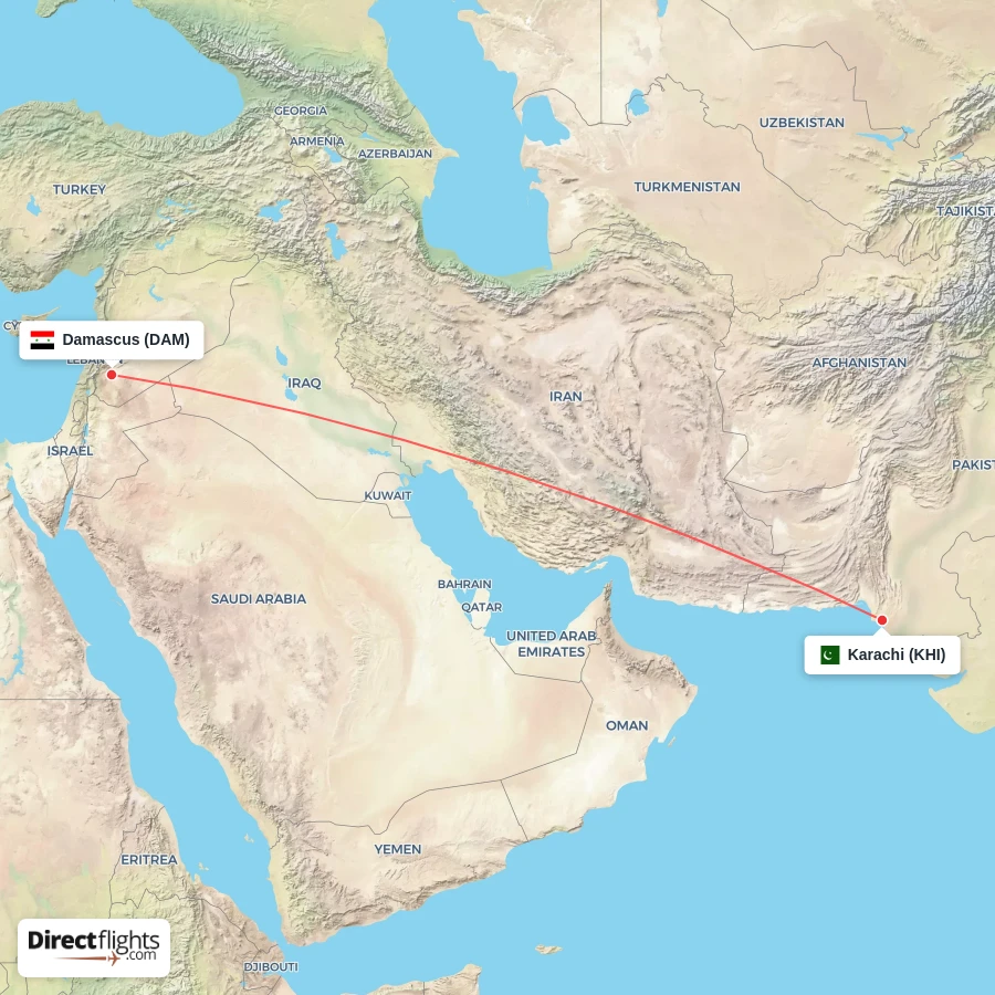 KHI - DAM route map